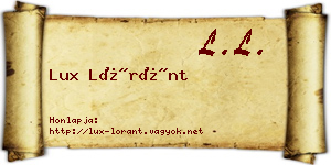 Lux Lóránt névjegykártya