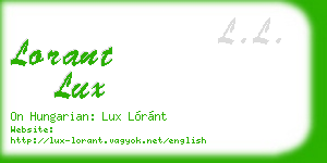 lorant lux business card