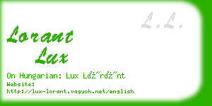 lorant lux business card